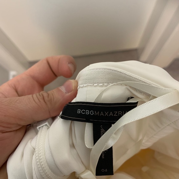 BCBGMAXAZRIA strapless white peplum dress - Picture 2 of 4